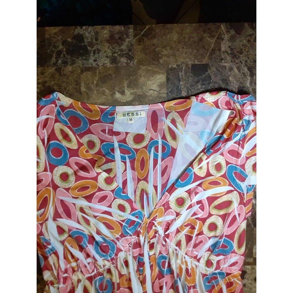 Hessi Red Tunic Top With Circle Patterns Women's … - image 5